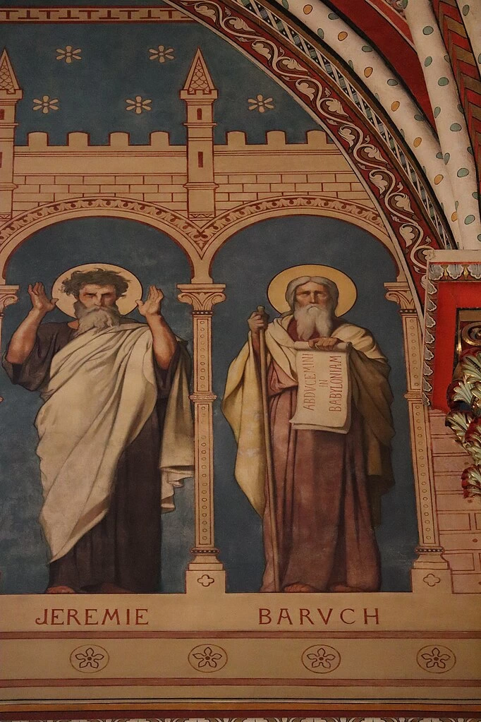 Hippolyte Flandrin - Murales dell'Abbazia di Saint, Germain, des, Prés, Geremia e Baruch
